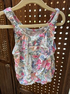 abercrombie kids Pastel Floral Ruffle Tank Top